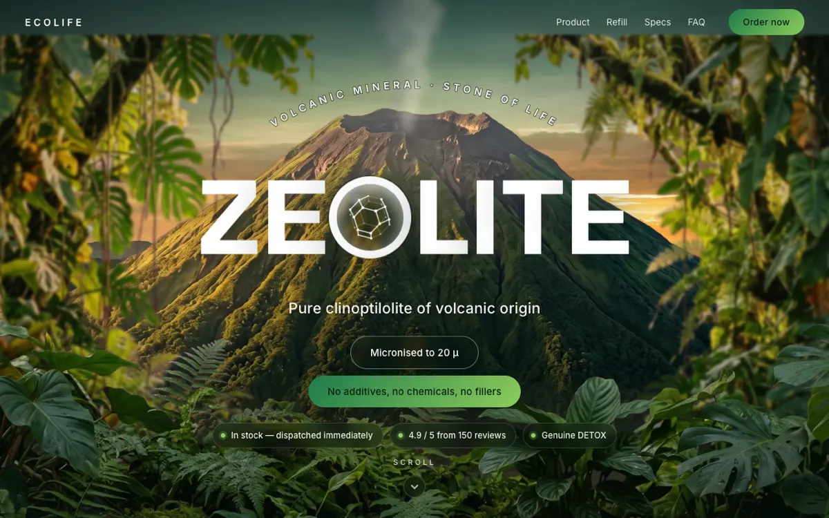 Zeolith landing page for Ireland by Ecolife